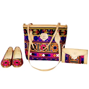 Trendy Matching Tote Bag and Clutch | Complete Your Look with Ballet Shoes Nk-214