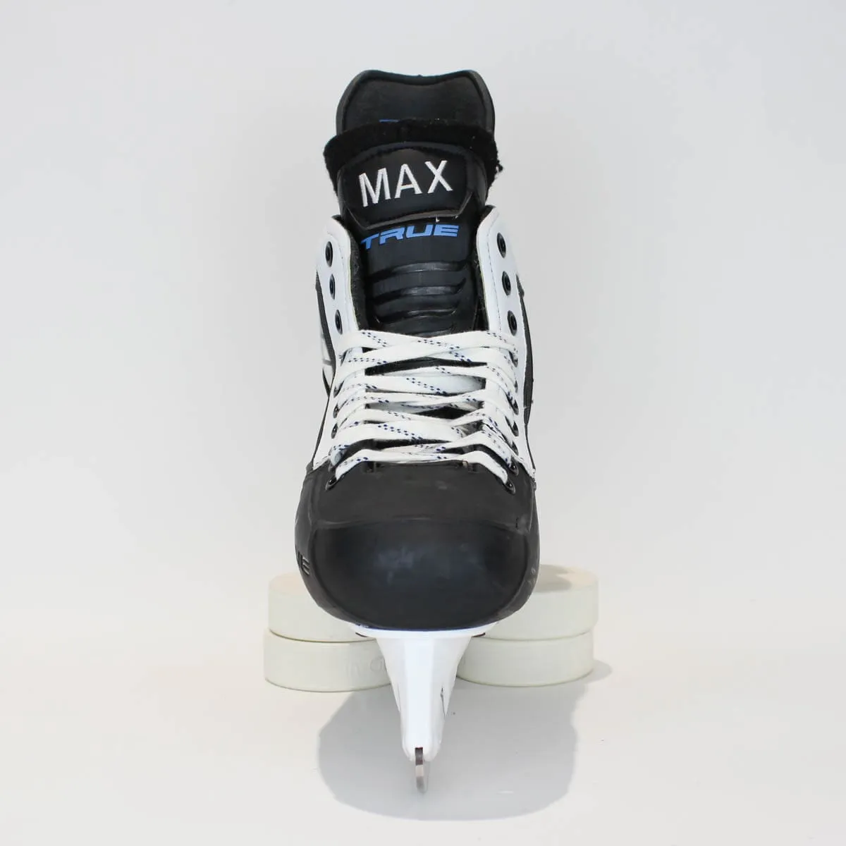 TRUE Player Senior Hockey Skates - Pro Stock - Shift Holder - White Side - "MAX/BAX" - Size 8