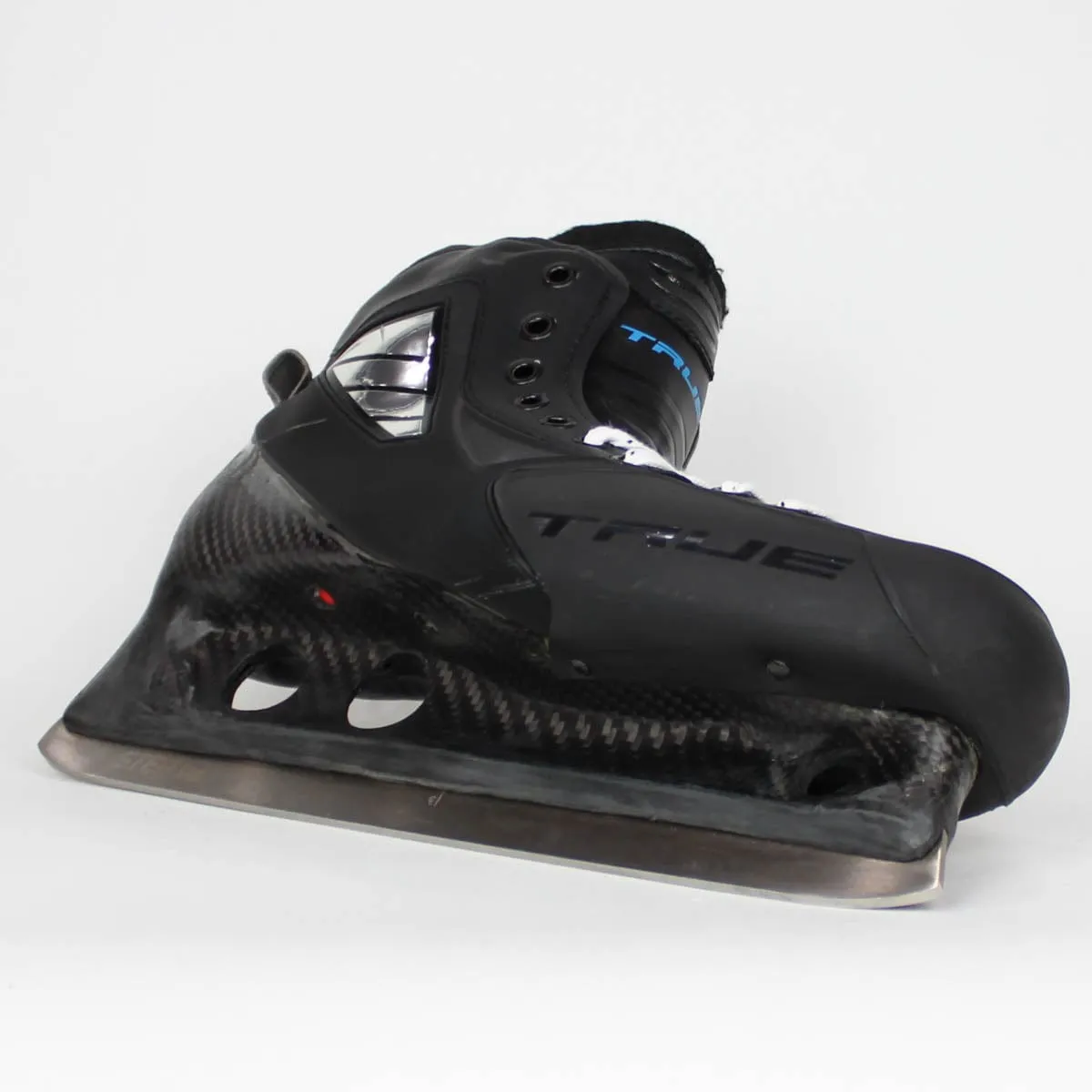TRUE Senior One Piece Goalie Skates - Pro Stock - Black/Blue Liner - Size 11