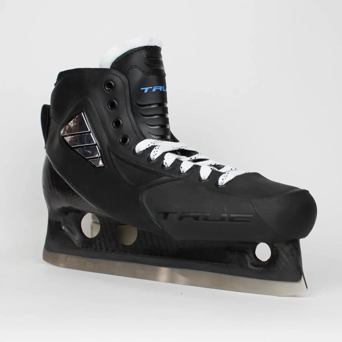 TRUE Senior One Piece Goalie Skates - Pro Stock - White Felt Tongue - Size 12