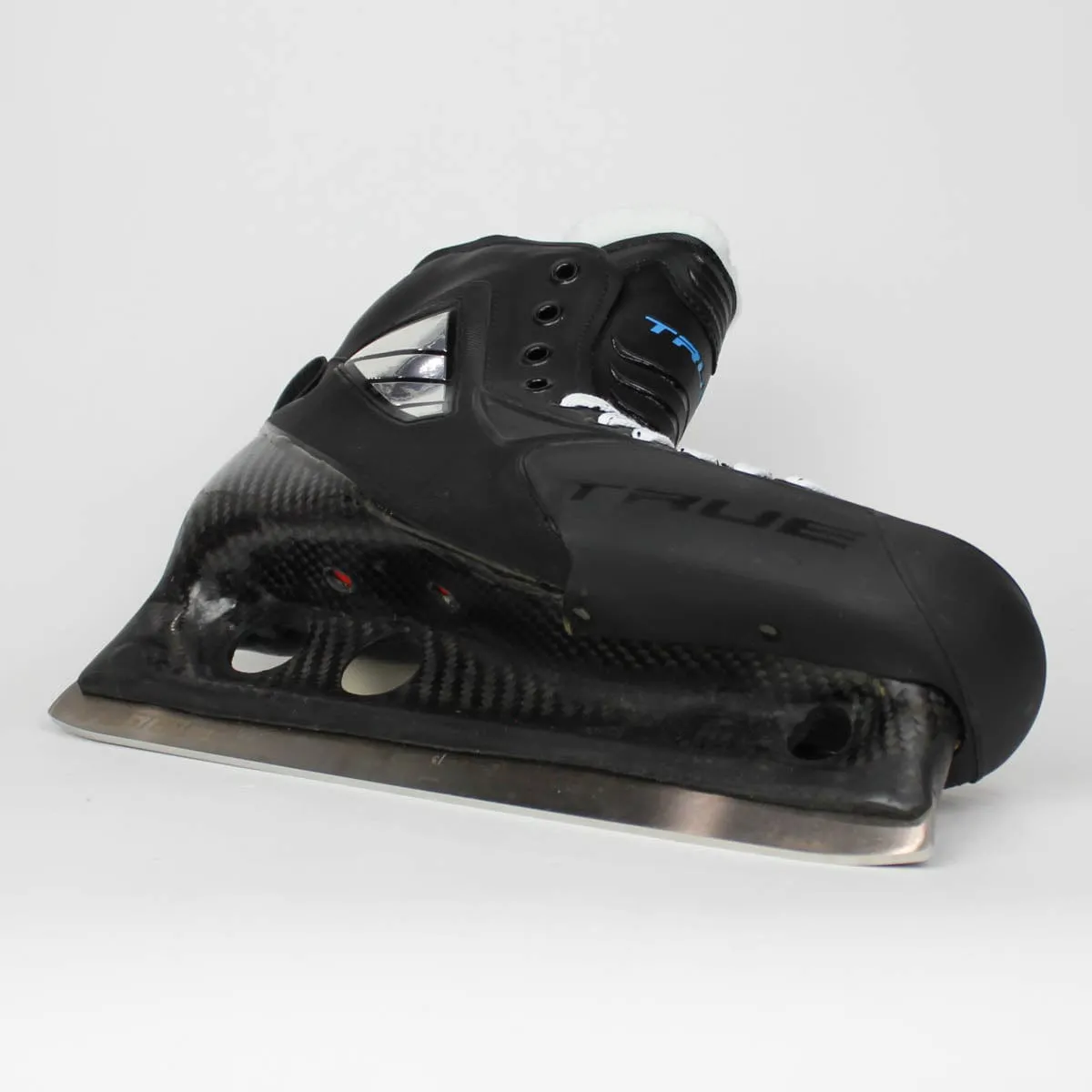 TRUE Senior One Piece Goalie Skates - Pro Stock - White Felt Tongue - Size 12