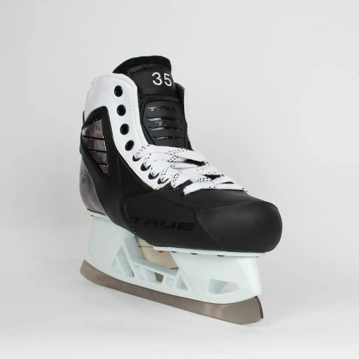 TRUE Senior Two Piece Goalie Skates - Pro Stock - White Side - "35" - Size 10