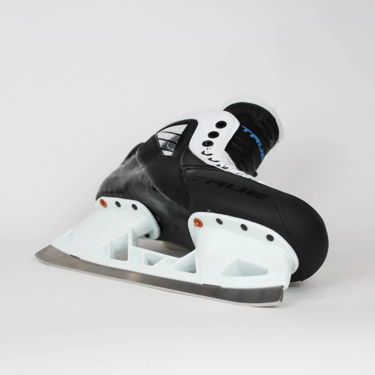 TRUE Senior Two Piece Goalie Skates - Pro Stock - White Side - Size 7