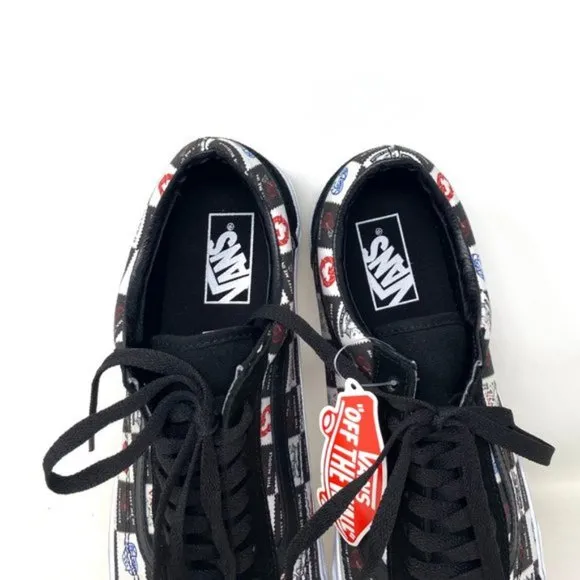 VANS Old Skool Love Shoes Men Letters Black Canvas Skate Casual Size VN0A5JMIB0A
