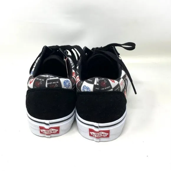 VANS Old Skool Love Shoes Men Letters Black Canvas Skate Casual Size VN0A5JMIB0A
