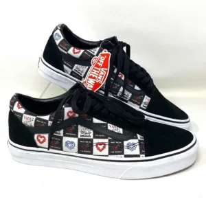 VANS Old Skool Love Shoes Men Letters Black Canvas Skate Casual Size VN0A5JMIB0A