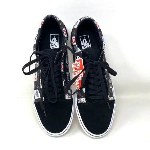 VANS Old Skool Love Shoes Men Letters Black Canvas Skate Casual Size VN0A5JMIB0A