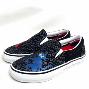 VANS x Krooked Slip On Sneaker Skateboard Black Canvas VN0A5FCAAPM Low Women For