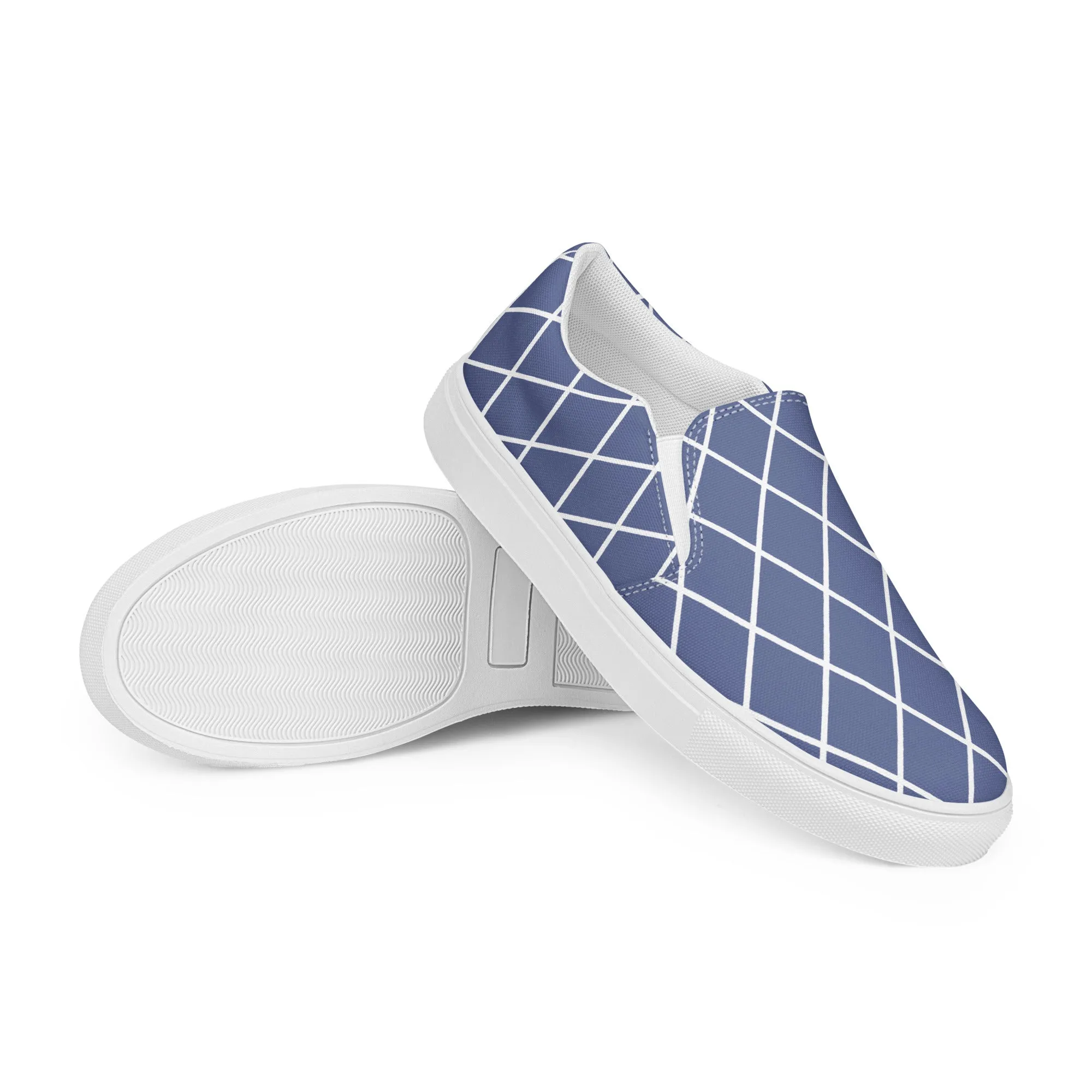 Vintage Blue Purple - Inspired By Harry Styles - Sustainably Made Men’s slip-on canvas shoes