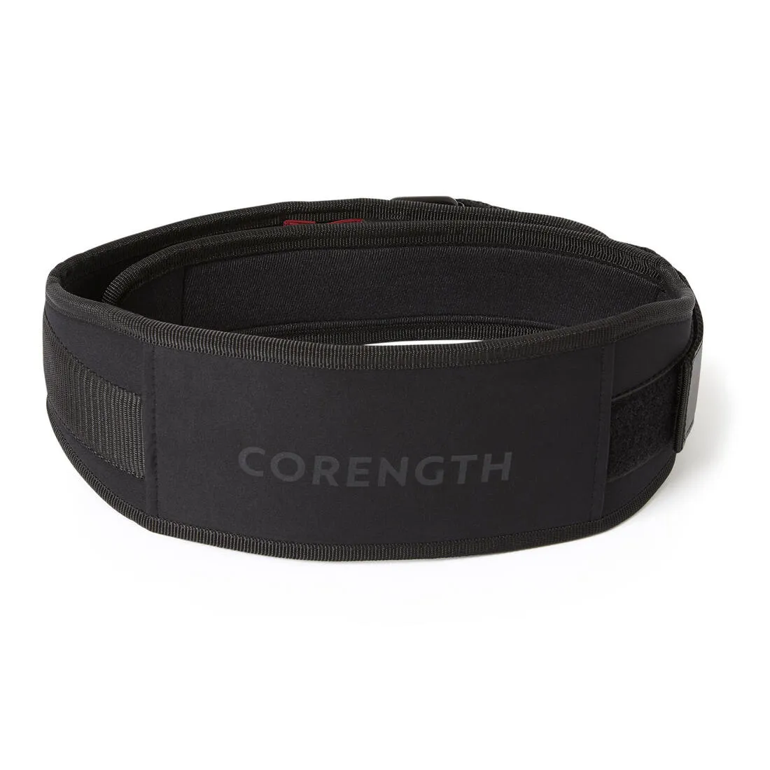 Weight Training Belt with Dual Nylon Closure - Black