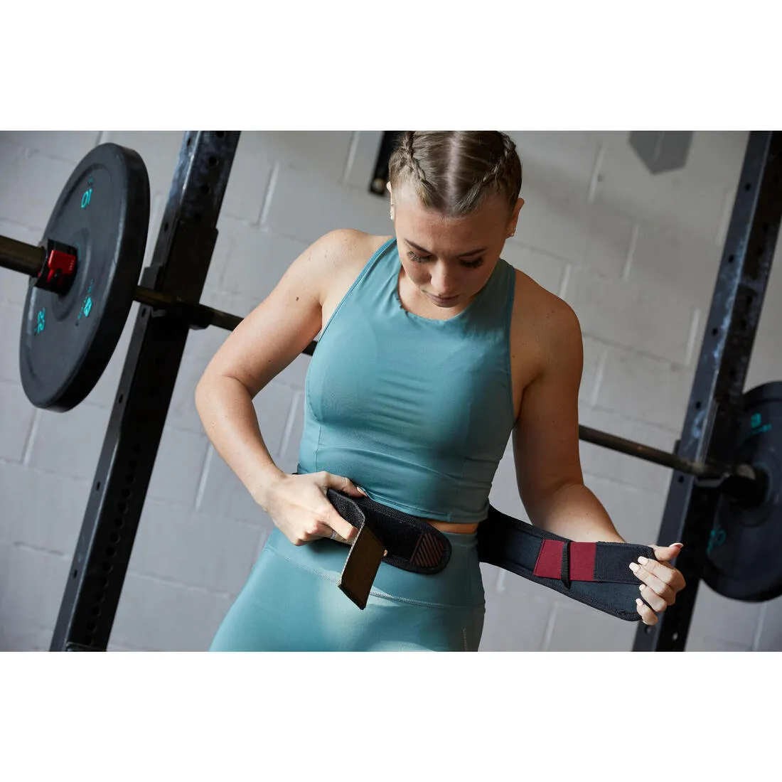 Weight Training Belt with Dual Nylon Closure - Black