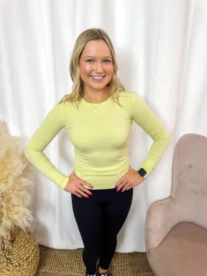 Whitney- Essential Long-Sleeved Micro-Ribbed Athleisure Top