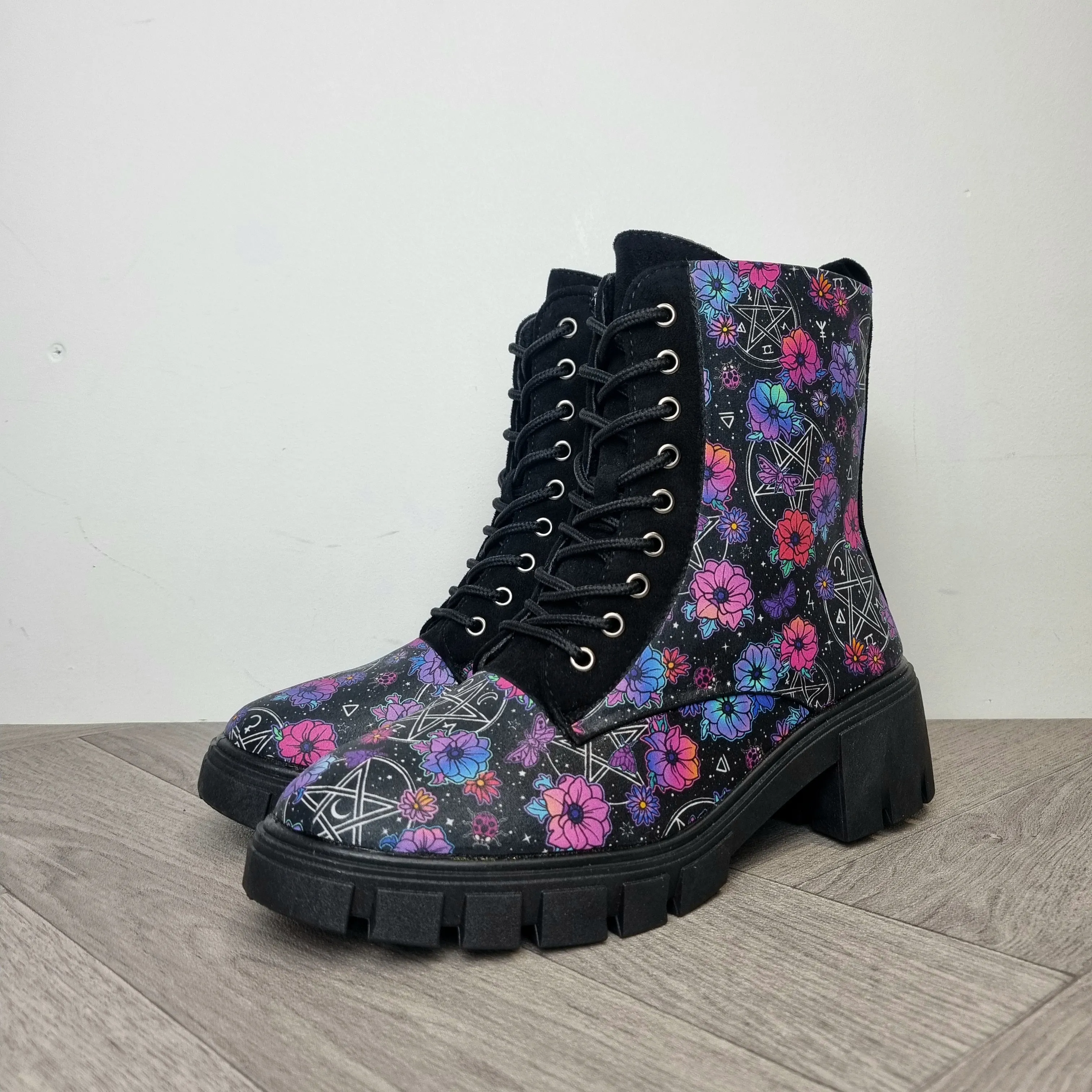 Witch Pentacle heel ankle boots