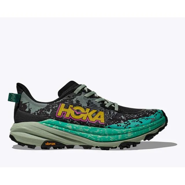 WOMEN'S HOKA SPEEDGOAT 6 1147811BLVR COLOR: BLACK/ALOE VERA