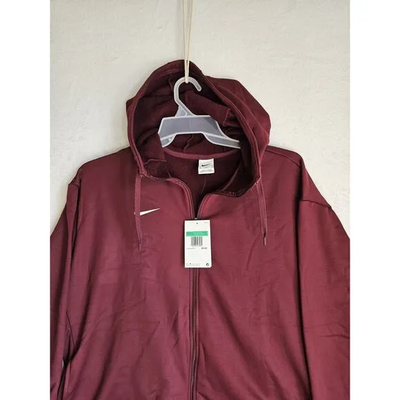 Women's Nike Therma-Fit Pullover Hoodie Burgundy(CN9340-669) X-Large