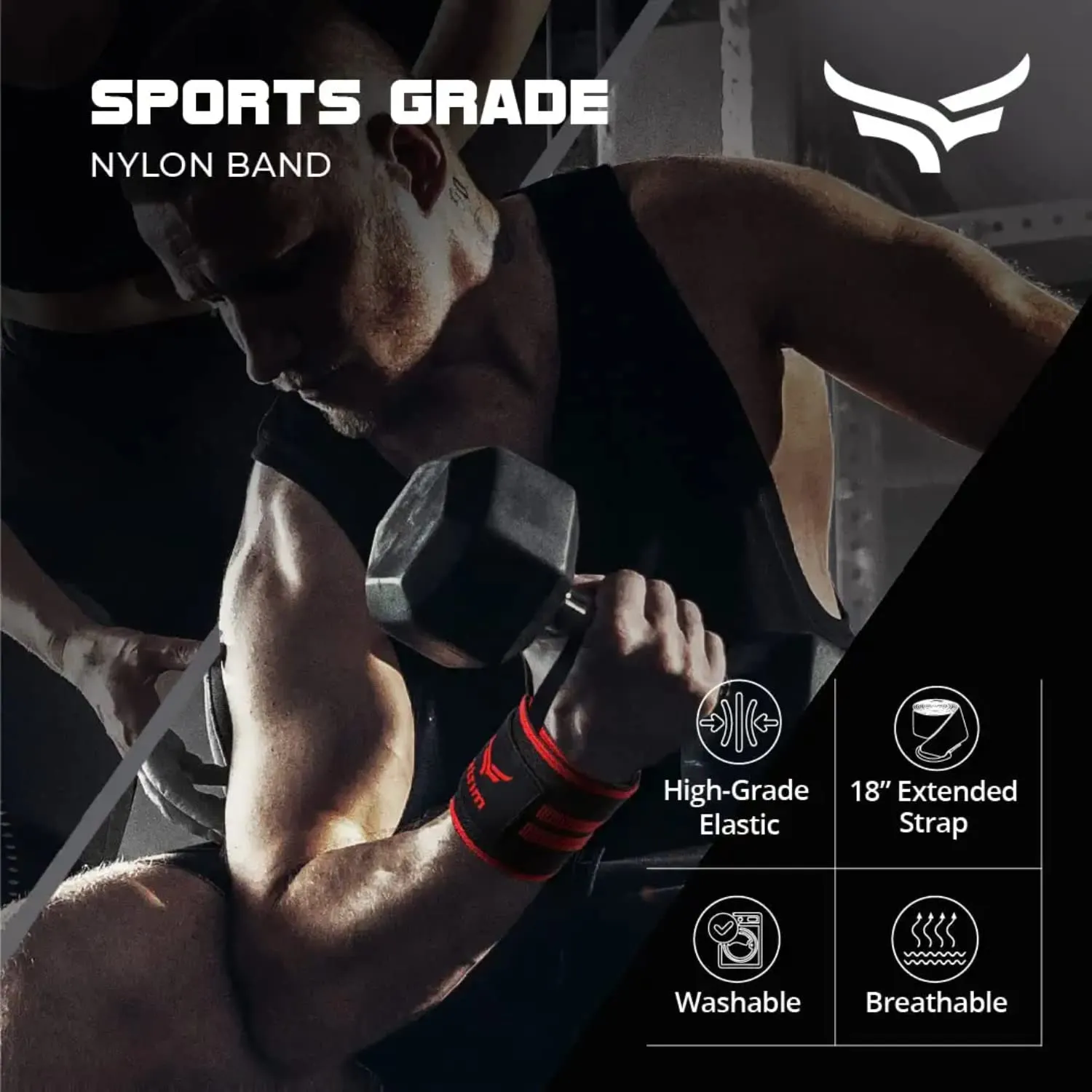 Wrist Support for Men & Women, Wrist Band for Gym Wrist Wrap/Straps Gym Accessories for Men for Hand Grip & Wrist Support Crepe Bandage While Workout & Muscle Relaxation