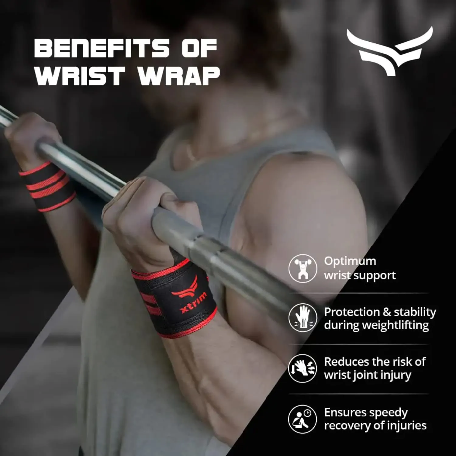 Wrist Support for Men & Women, Wrist Band for Gym Wrist Wrap/Straps Gym Accessories for Men for Hand Grip & Wrist Support Crepe Bandage While Workout & Muscle Relaxation