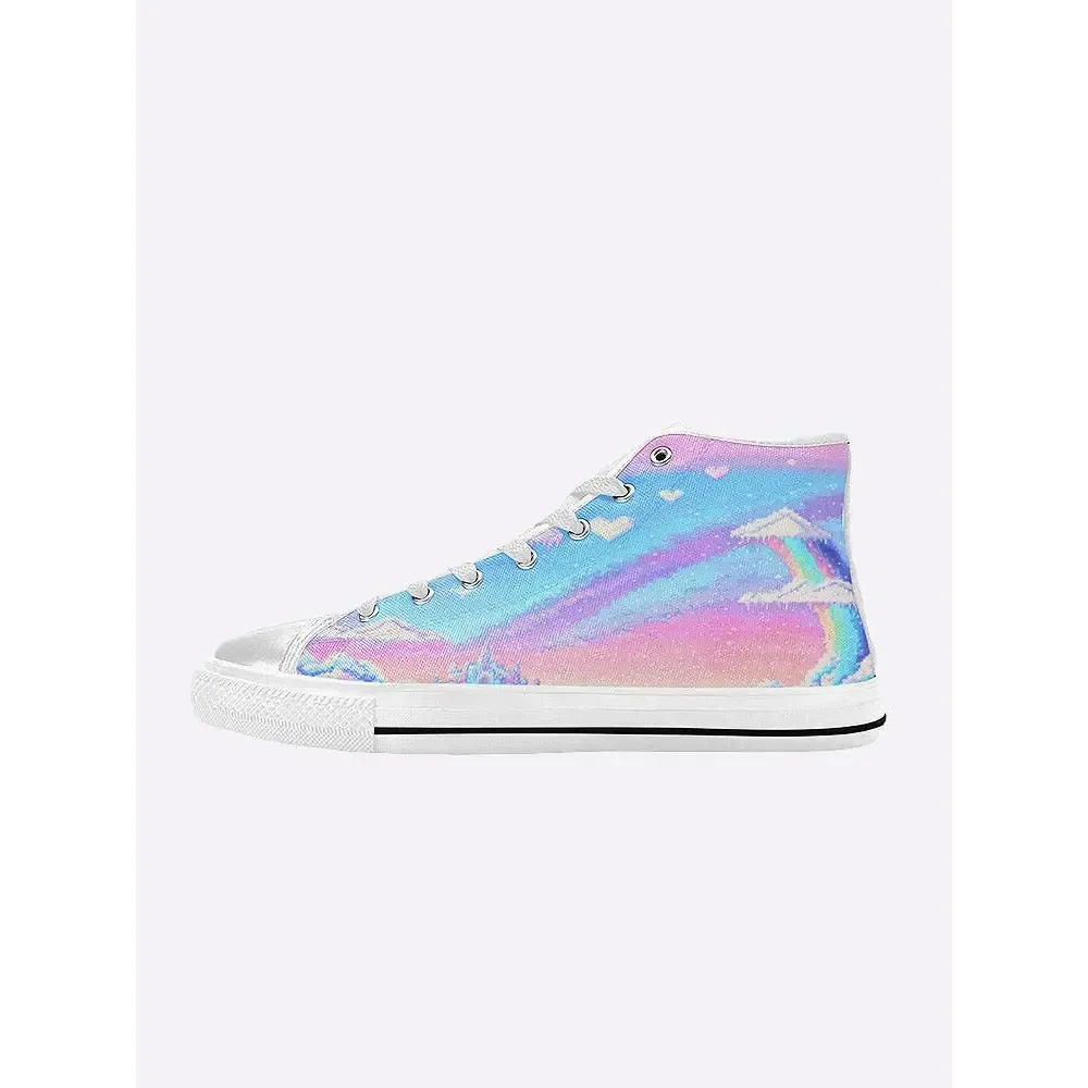 Y2K Style Women's Canvas Lace-Up Sneakers with Durable Rubber Out-Sole