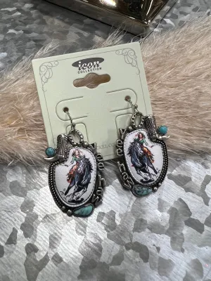 YEE HAW WESTERN COWGIRL EARRINGS