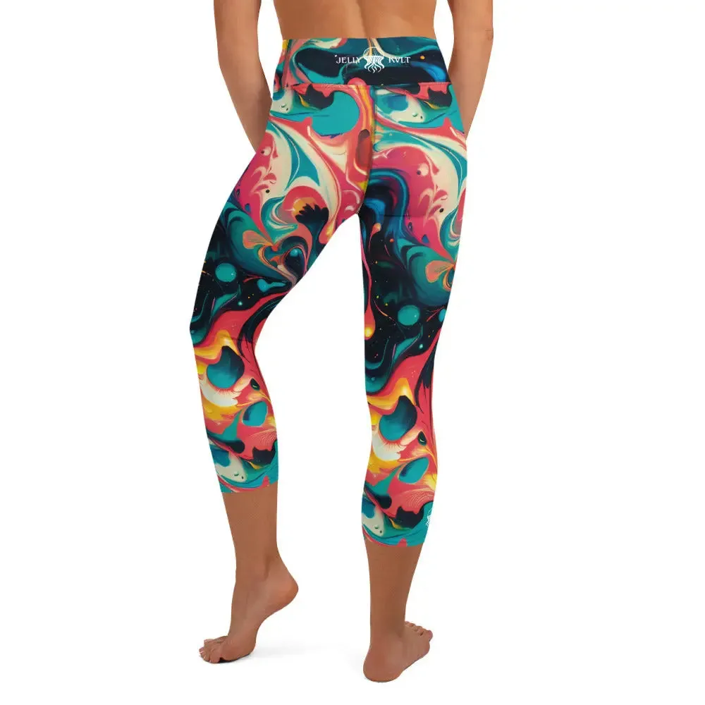 Yoga Capri Leggings Celestial Splash