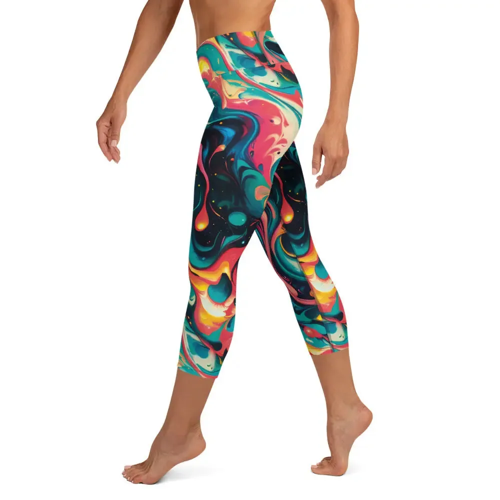 Yoga Capri Leggings Celestial Splash