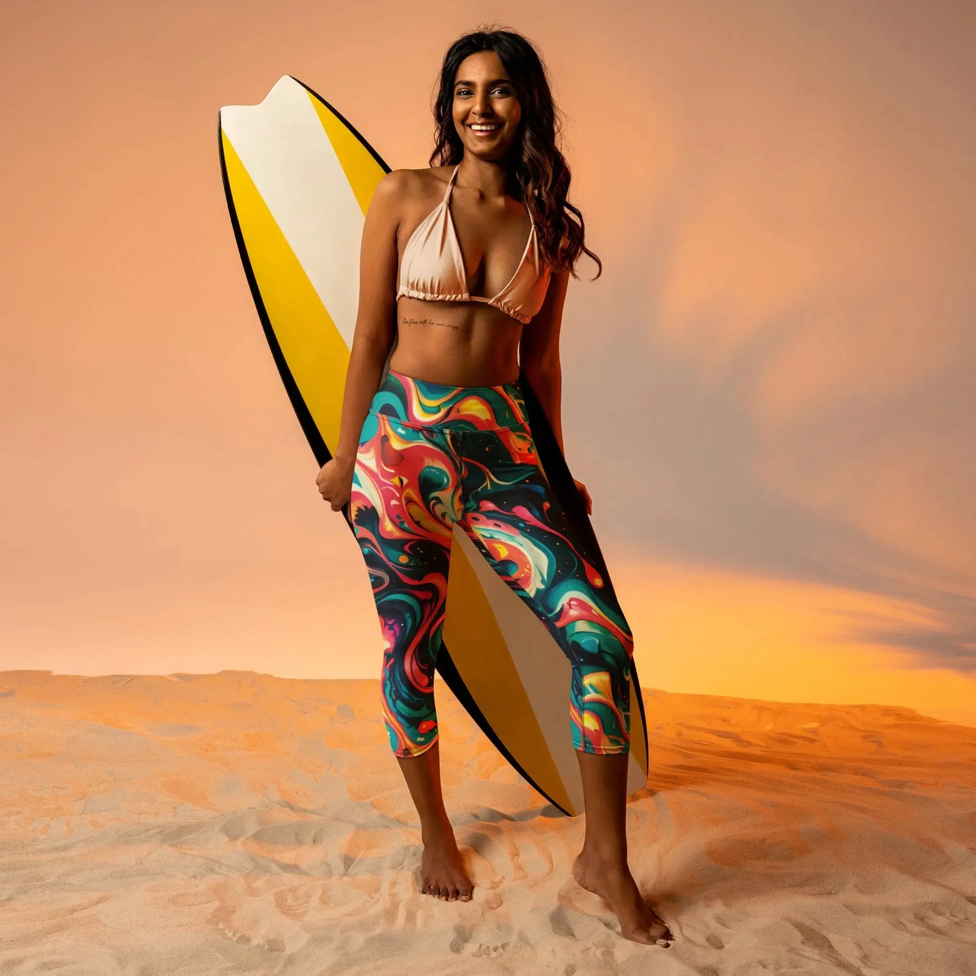 Yoga Capri Leggings Celestial Splash