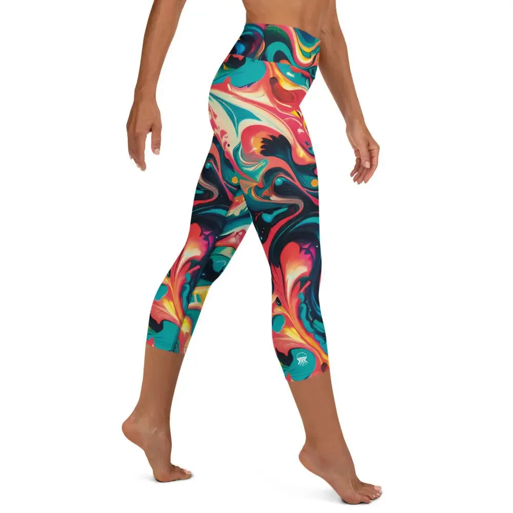 Yoga Capri Leggings Celestial Splash