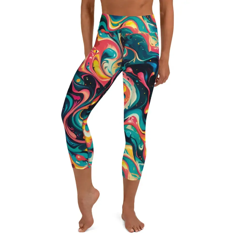 Yoga Capri Leggings Celestial Splash