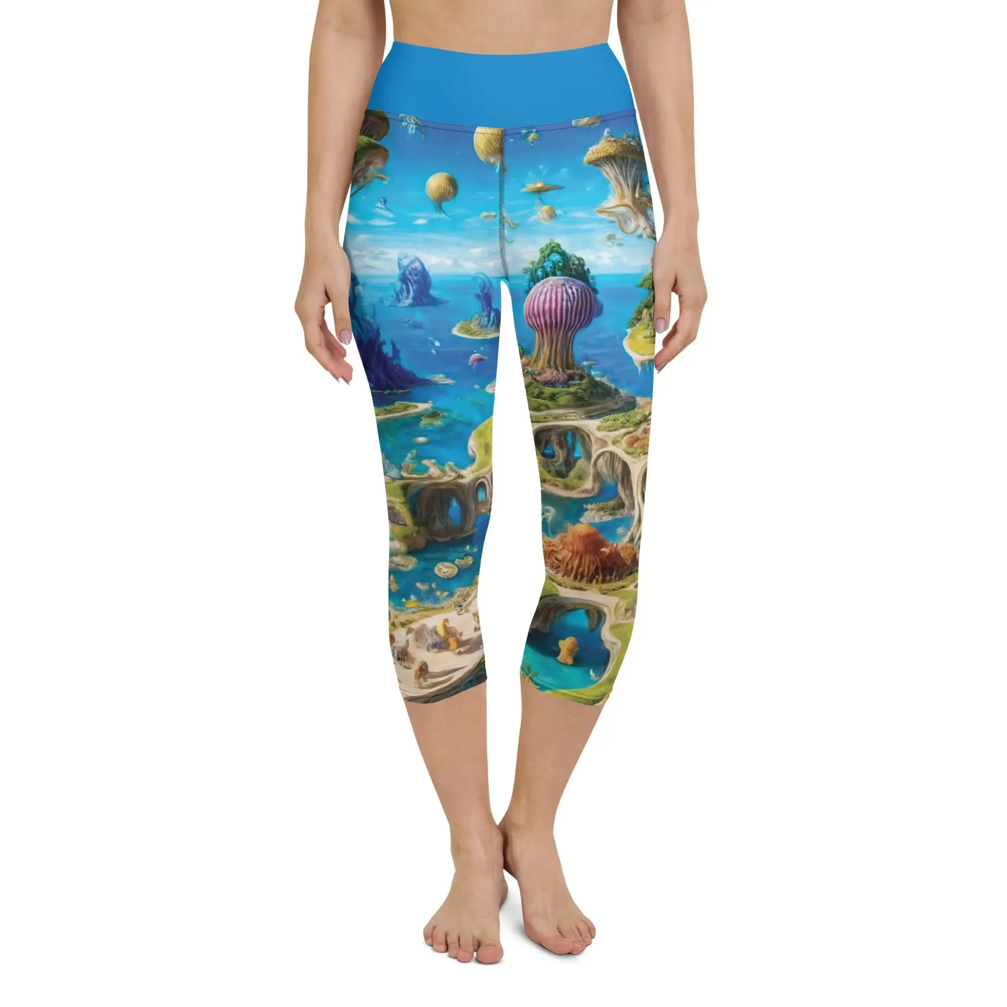 Yoga Capri Leggings Fantasia Lagoon