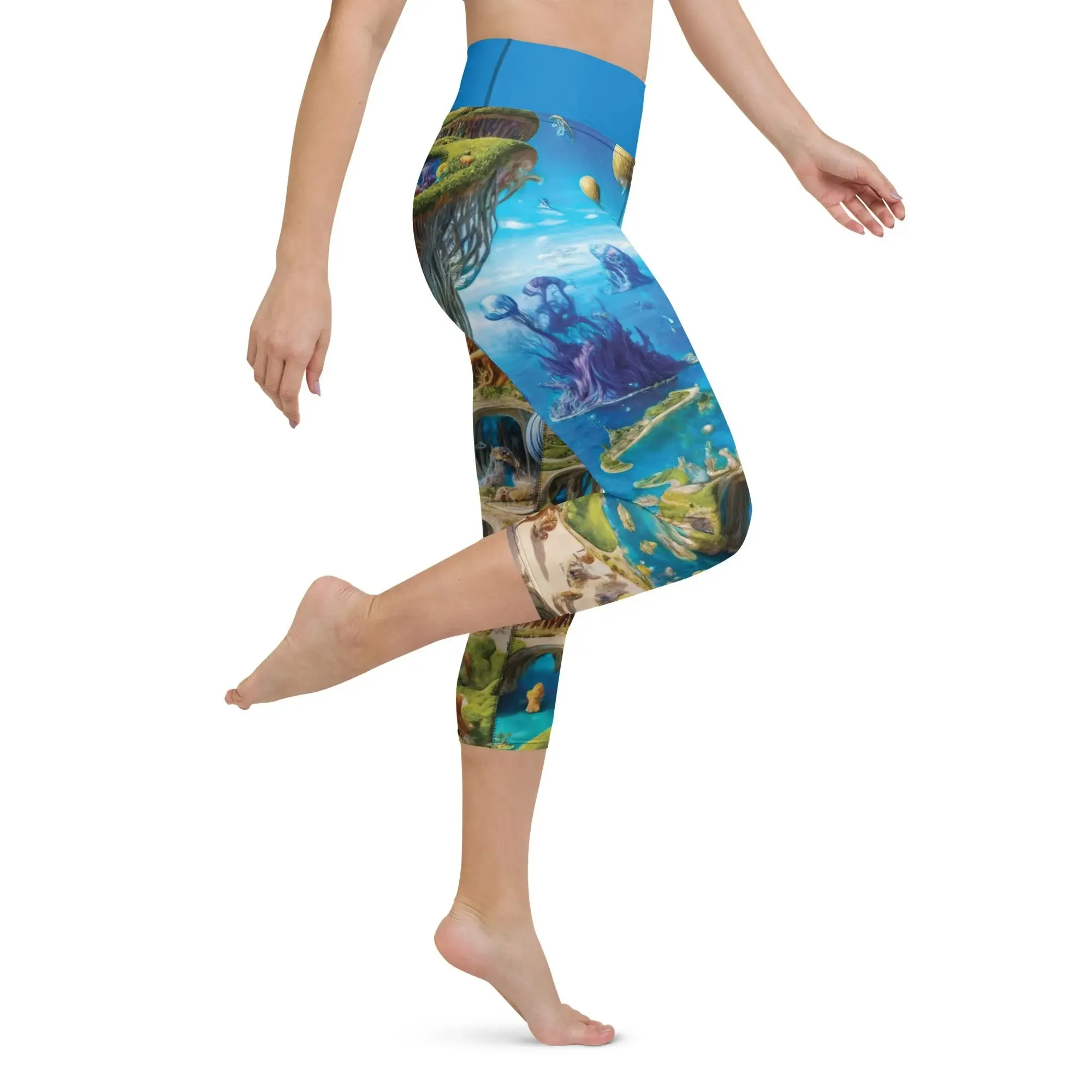 Yoga Capri Leggings Fantasia Lagoon