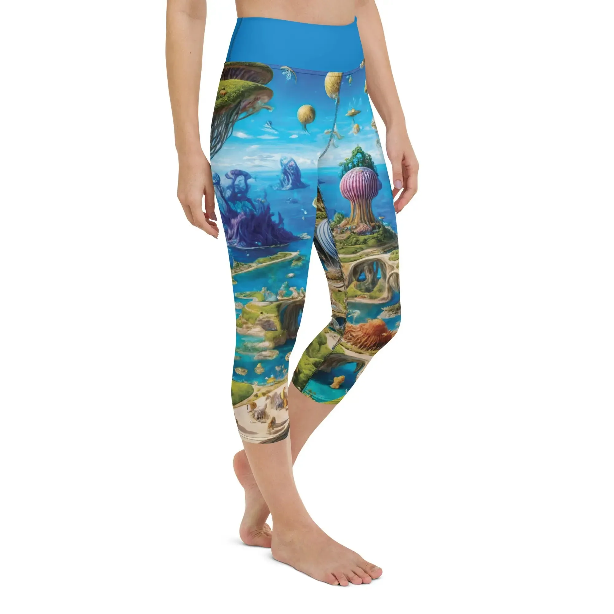 Yoga Capri Leggings Fantasia Lagoon