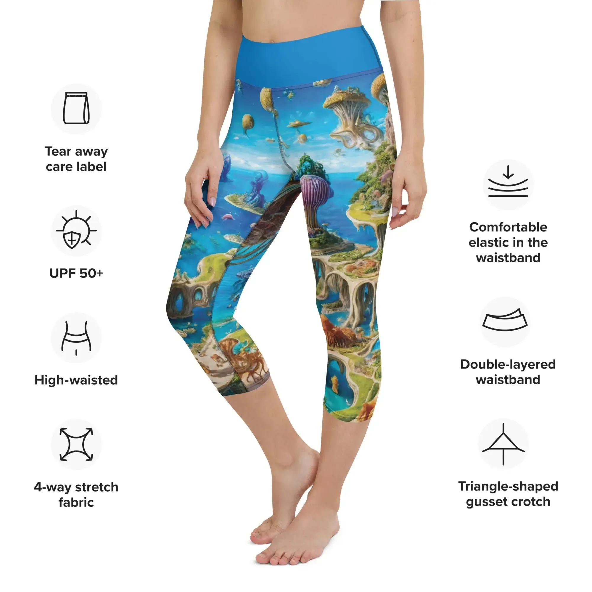 Yoga Capri Leggings Fantasia Lagoon