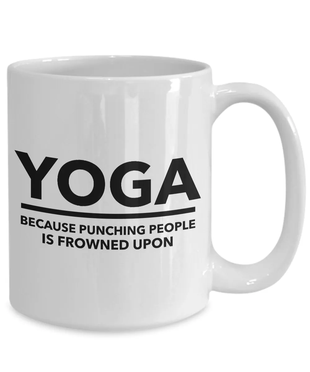 Yoga Gifts for Men & Women - Yoga Because Punching People is Frowned Upon