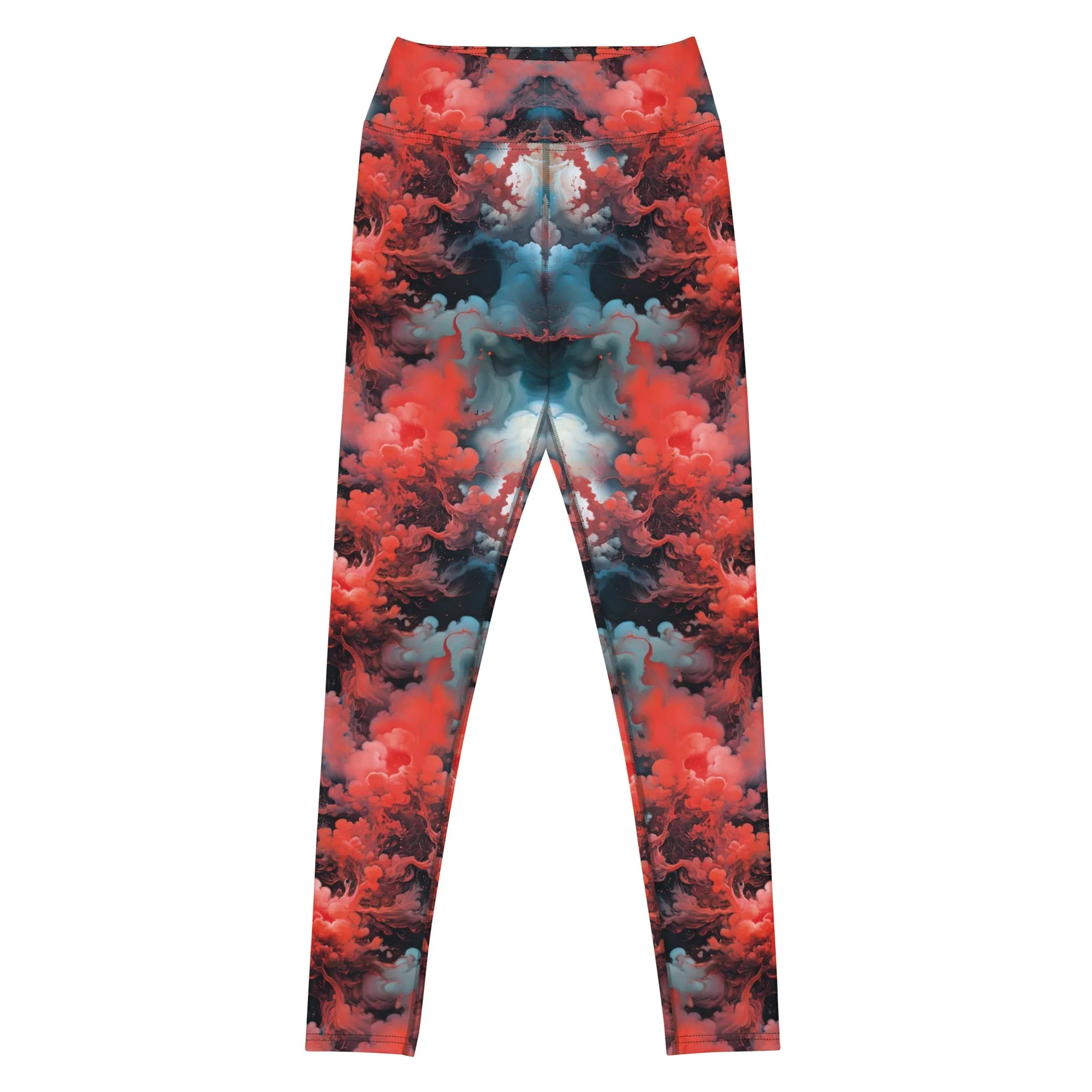 Yoga Leggings Ethereal Crimson Flow - Dark
