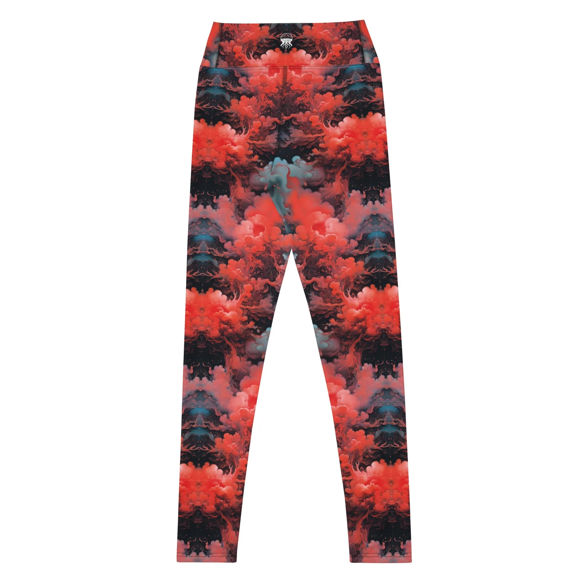 Yoga Leggings Ethereal Crimson Flow - Dark