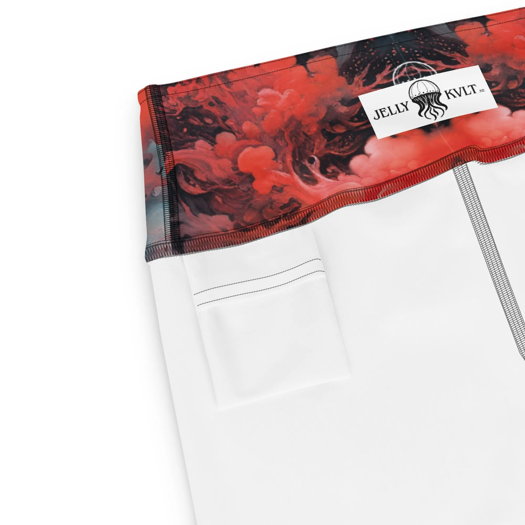 Yoga Leggings Ethereal Crimson Flow - Dark