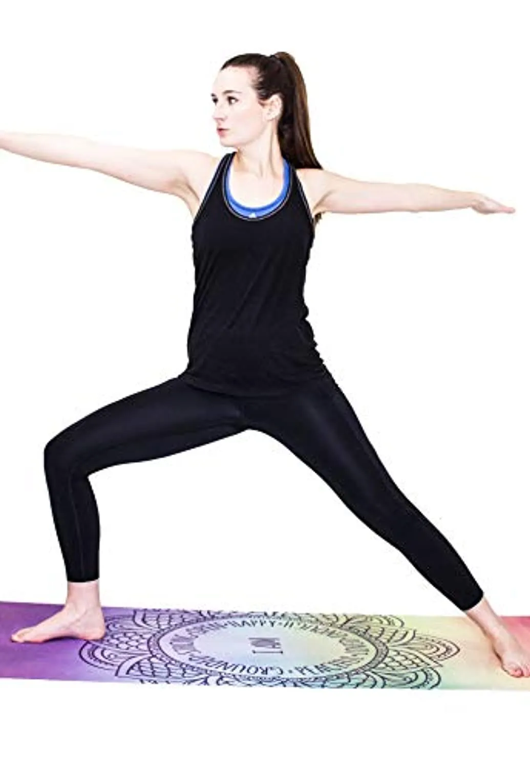 YogAffirmations - Toalla para esterilla de yoga de alta calidad, antideslizante, con puntos de silicona, microfibra ultrasuave, absorbe el sudor, ideal para yoga, pilates, meditación, tamaño perfecto de 24.0 x 72.0 in